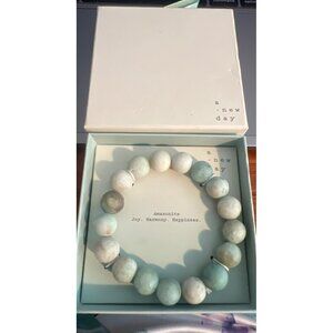 Amazonite Beaded Bracelet Box A New Day Stretch Joy Harmony Happiness NEW